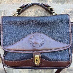 Classic 1980s Dooney & Bourke Brown Pebble Leather Bag
